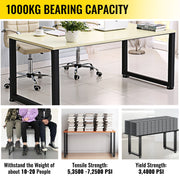 Load image into Gallery viewer, SucceBuy 2PCS Table Legs Steel 2204LBS /1000KG Load Square Shape with Pre-Drilled Holes for Home Use Commercial Bar Hotel Office - AMOCART
