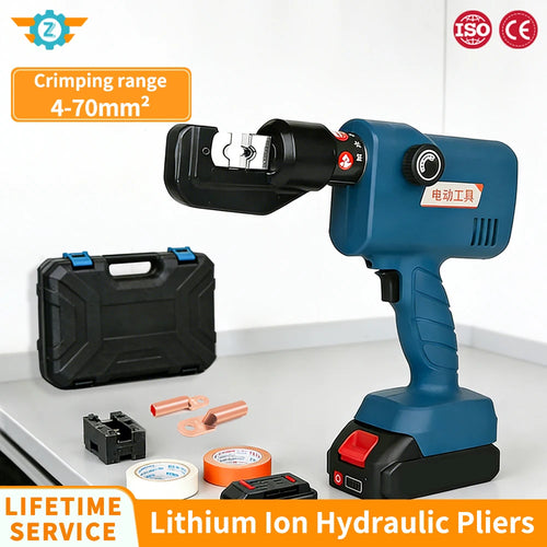Portable Electric Hydraulic Crimping Plier SME-70 4-70mm² Lithium Battery Copper Aluminum Terminal Charging for Electrician
