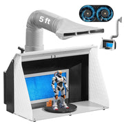 Load image into Gallery viewer, Amocart Airbrush Spray Booth Dual Fans 21.5x18.7x14.6 in with 3 LED Lights and Exhaust Extension Hose for Painting Models Arts
