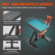 Load image into Gallery viewer, SucceBuy Motorcycle Jack Lift Stand 440lb Dirt Bike Lift Stand Hydraulic Lift Operation Adjustable Height Hoist Table for Repair
