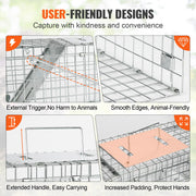 Load image into Gallery viewer, Live Animal Cage Trap Humane Cat Rodent Control Folding with Handle for Rabbits Stray Cats Squirrels Raccoons Groundhog
