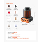 Load image into Gallery viewer, Amocart Electric Melting Furnace Electric Metal Smelter Foundry Metal Smelting Machine Ceramic Crucible Gold Smelting Kit
