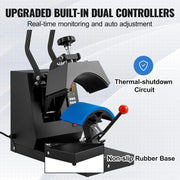 Bild in Galerie-Viewer laden, Amocart Hat Heat Press 4 in1 Cap Heat Press Machine 6x3inches Clamshell Transfer LCD Digital Timer Temperature Control
