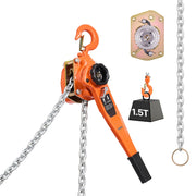 Load image into Gallery viewer, SucceBuy Manual Lever Chain Hoist 1-1/2T / 3T / 6T  Capacity Come Along 10FT/ 20FT Lift G80 Alloy Steel Chain 360°Rotating Hooks - AMOCART
