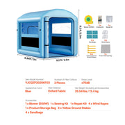 Load image into Gallery viewer, SucceBuy Inflatable Paint Booth Inflatable Spray Booth with Powerful Blower and Air Filter System Round Roof with Light Hook
