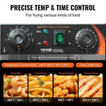 Amocart Commercial Deep Fryer Electric Countertop Fryer with Basket Stainless Steel Single Oil Fryer with Time & Temp Control
