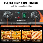 Load image into Gallery viewer, Amocart Commercial Deep Fryer Electric Countertop Fryer with Basket Stainless Steel Single Oil Fryer with Time &amp; Temp Control
