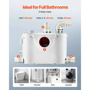 Load image into Gallery viewer, Amocart Macerator Pump 500W/700W/900W/1200W Waste Water Disposal Upflush Machine for Toilet, Basement, Shower, Laundry, Bathtub
