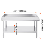 Bild in Galerie-Viewer laden, SucceBuy Stainless Steel Work Table Commercial Heavy Duty Food Prep Worktable with Adjustable Height for Restaurant Home Hotel
