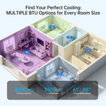 8000 BTU Window AC, Cools 350 Sq.Ft, Ultra Quiet, Energy Saving, LED Display & Remote, Custom