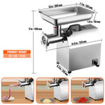 Amocart Electric Meat Grinder Food Processors Sausage Maker Filler Mincer Stuffer Stainless Steel with 2 Blades for Kitchen