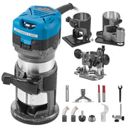 Bild in Galerie-Viewer laden, Amocart 800W Soft Start Compact Router Kit Variable Speed 10000-30000Rpm with Fixed Base, Plunge Base, Tilt Base and Offse Base
