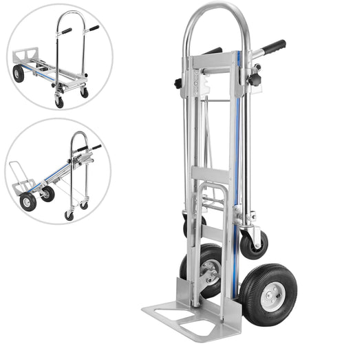 SucceBuy Camion à main pliable en aluminium 3 en 1, chariot à chariot, poids maximum de 1000 lb, 350 k