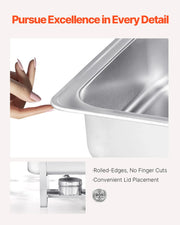 Load image into Gallery viewer, SucceBuy 8 Qt 4/6 Pack Chafing Dish Buffet Set Stainless Steel Chafer Rectangle Catering Warmer Server w/Lid Water Pan for party
