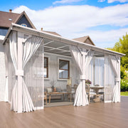 Load image into Gallery viewer, Hard Top Lean-to Gazebo Pergola Curtains &amp; Netting Wall-Mounted Patio Deck Awning, Custom
