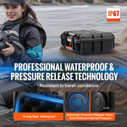 Load image into Gallery viewer, SucceBuy IP67 Weatherproof Hard Case Heavy Duty Protective Case w/ Pre-cut Foam and Handles for Travel Hunting Military Cameras
