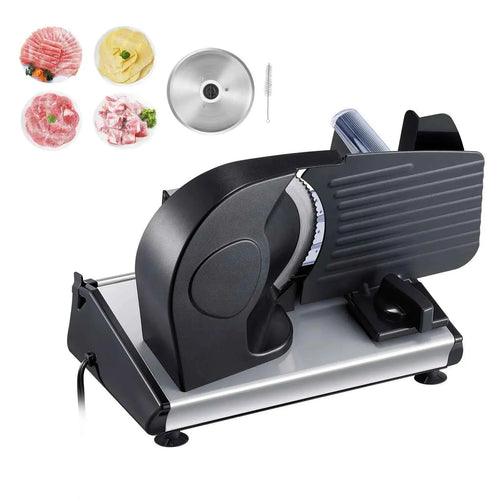 Amocart Meat Slicer Electric Deli Food Slicer Meat Cutter with two Premium SUS420 Blades for Meat Cheese Home Use