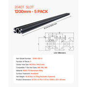 Load image into Gallery viewer, SucceBuy Linear Rail 4-5 PCS 1000mm/1200mm/1500mm/2000mm T Slot 2040 Aluminum Extrusion Profile for 3D Printer, CNC Machine DIY
