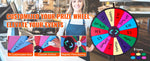 Amocart 18 Inch Tabletop Color Prize Wheel w/ Folding Tripod Floor Stand 14 Slots Dry Erase for Win Fortune Spinning Stand Game