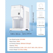 Load image into Gallery viewer, SucceBuy 1.8L Commercial Ice Shaver Machine Electric Snow Cone Machine Stainless Steel Blades Shaved Ice Maker for Dessert Home - AMOCART
