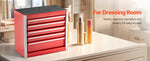 Amocart 5-Drawer 8.6in Metal Tool Box Red/Black Portable Small Tool Chest with PP Feet Pads for Garage Workshop Tools Storage