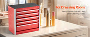 Load image into Gallery viewer, Amocart 5-Drawer 8.6in Metal Tool Box Red/Black Portable Small Tool Chest with PP Feet Pads for Garage Workshop Tools Storage
