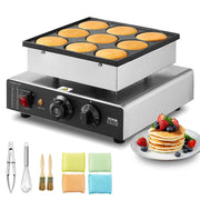 Load image into Gallery viewer, SucceBuy 9PCS Dutch Pancake Maker Dorayaki Baker Machine Commercial Electric Poffertjes Grill for Home Kitchen Snack Bar
