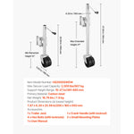 SucceBuy 2000LBS Trailer Jack with Wheel Swivel Boat Jack with PP Dual Wheel & Ergonomic Handle 15-27in Lift Range for RVs Boats