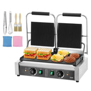 Load image into Gallery viewer, Amocart Commercial Panini Grill 3600W Electric Sandwich Panini Maker with Temp Control And 19"x9" for Hamburger Steak Bacon

