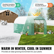 Charger l'image dans la visionneuse de galerie, SucceBuy Walk-in Tunnel Greenhouse Hoop House Greenhouse Tunnel Plant Hot House with Steel Frame PE Cover Roll-up Zipper Door
