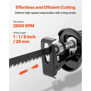 Bild in Galerie-Viewer laden, SucceBuy Corded Reciprocating Saw 120 Volt 7.5 Amp 2800 SPM Variable Speed, 1-1/8 inch Stroke Length Electric Reciprocating Saw
