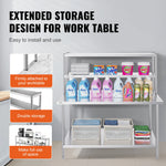 Amocart Stainless Steel kitchen worktable Overshelf with Height Adjustable Overshelf Prep Work Table for Kitchen Restaurant