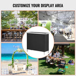 Amocart Folding Portable Bar Table Tradeshow Podium Table for Party Picnic Exhibition Include Carrying Case Storage Shelf Skirt