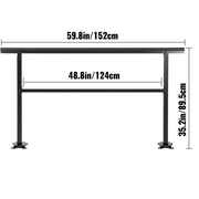 Charger l'image dans la visionneuse de galerie, SucceBuy Main Courante d'Extérieur 165LBS Charge Aluminium 36 x 35" Main Courante d'Escalier Extérieur Main Courante Adaptée pour 2-3 Marches avec Vis K pour Maison
