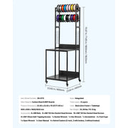 Load image into Gallery viewer, Amocart 3D Printer Filament Storage Rack 4Tier 3DPrinter Stand w/Filament Storage Spools Holder Racks Cart w/ Wheels for Office
