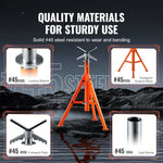 Amocart Pipe Stand 2500LBS Heavy Duty Pipe Jack Stands 27.2-52 Height Adjustable V Head Pipe Stand Steel Folding Jack Stand