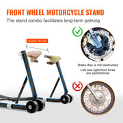 Load image into Gallery viewer, SucceBuy Motorcycle Stand Lift 850lbs Front Rear Combo Stand Lift Stand Front&amp;Rear Wheel Fork Stand Heavy Duty Rear Wheel Stand
