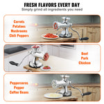 Amocart Manual Meat Grinder 304 Stainless Steel Hand Meat Grinder with Suction Cup&Steel Table Clamp Meat Mincer Sausage Maker