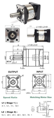 Bild in Galerie-Viewer laden, YunDuan Planetary Reducer Nema23 Stepper Motor Reducer Step-down Gearbox Ratio 4:1-100:1 14mm Shaft Less Than 20 arcmin
