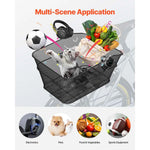 Amocart Rear Bike Basket Wire Mesh Bicycle Basket with Waterproof Cover Durable Metal Bike Back Basket Fits Most Rear Bike Rack