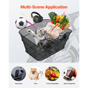 Bild in Galerie-Viewer laden, SucceBuy Rear Bike Basket Wire Mesh Bicycle Basket with Waterproof Cover Durable Metal Bike Back Basket Fits Most Rear Bike Rack
