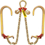 Amocart 5/16"×2' G80 V-Chain Bridle with 2 Legs & 15" J Hooks & T Hooks Industrial Grade Components Adjustable Chain Design