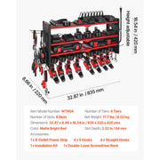 Load image into Gallery viewer, Amocart 3 Tire Power Tool Organizer Drill Storage Rack with Charging Station &amp; Side Pegboard Tool Organizer for Garage Workshop
