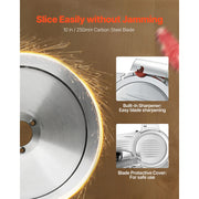 Load image into Gallery viewer, SucceBuy 10" 240W Commercial Meat Slicer w/ Carbon Steel Blade Built-In Sharpener &amp; 0-0.47" Adjustable Thickness for Frozen Meat - AMOCART
