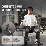 Amocart Electric Drum Set 32 Drum Kits & 480 Sounds, USB MIDI Supported 8 / 10 in Quiet Mesh+10 in Cymbals Drum Sticks Easy Use