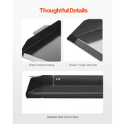Load image into Gallery viewer, SucceBuy Carbon Steel Griddle Universal Flat Top Rectangular Plate Gas Grill Griddle for BBQ Grill Portable Family Cookware
