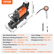 Load image into Gallery viewer, SucceBuy 12V Heavy Duty Air Compressor with Portable Tire Inflator Offroad Air Compressor Digital Pressure Gauge Tire Inflator
