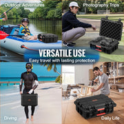 Load image into Gallery viewer, SucceBuy IP67 Weatherproof Hard Case Heavy Duty Protective Case w/ Pre-cut Foam and Handles for Travel Hunting Military Cameras
