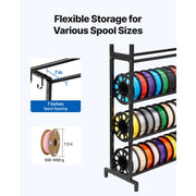 Load image into Gallery viewer, SucceBuy 3D Printer Filament Storage Rack 7Tier Heavy Duty Storage Shelves for 3D Printing Filaments Filament Spool Holders Rack - AMOCART
