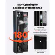 Load image into Gallery viewer, SucceBuy Gun Safe Cold-Rolled Steel Fireproof Cabinet with Keypad &amp; Key with Magazine and Lighting Adjustable Racks for Rifles

